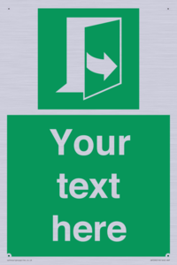 Custom sign safe condition door opens pulling left hand side